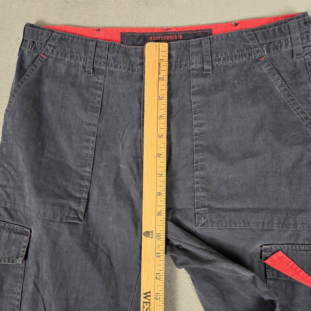 Vtg Abercrombie Fitch Cargo Shorts Youth 16 Navy Cargo Utility Paratroop *READ - Picture 7 of 10